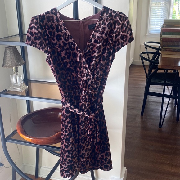 Women’s JCrew velvet leopard print dress - Picture 1 of 4